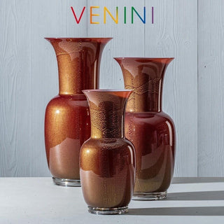 Venini Opalino 706.24 vase ox blood red with gold leaf/cipria pink inside h. 42 cm. Buy on Shopdecor VENINI collections