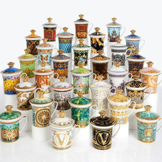 Versace meets Rosenthal 30 Years Mug Collection Medusa Blue mug with lid Buy on Shopdecor VERSACE HOME collections