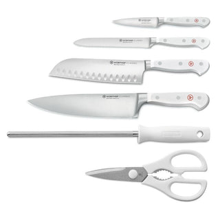 Wusthof Classic White knife block with 6 items Santoku version Buy on Shopdecor WÜSTHOF collections